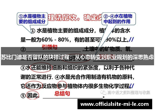 苏比门迪是否留队的抉择过程:从心态转变到职业规划的深思熟虑 苏比门迪是否留队的抉择过程:从心态转变到职业规划的深思熟虑